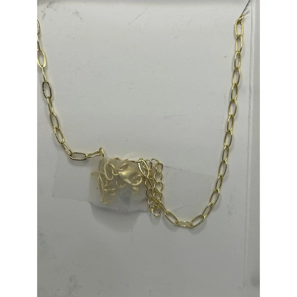 Zodiac Cancer Necklace‎ Goldtone Paperclip Link Chain Astrology Charm Pendant